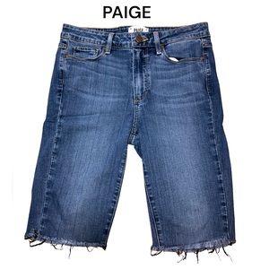 PAIGE hoxton ultra skinny jean shorts.